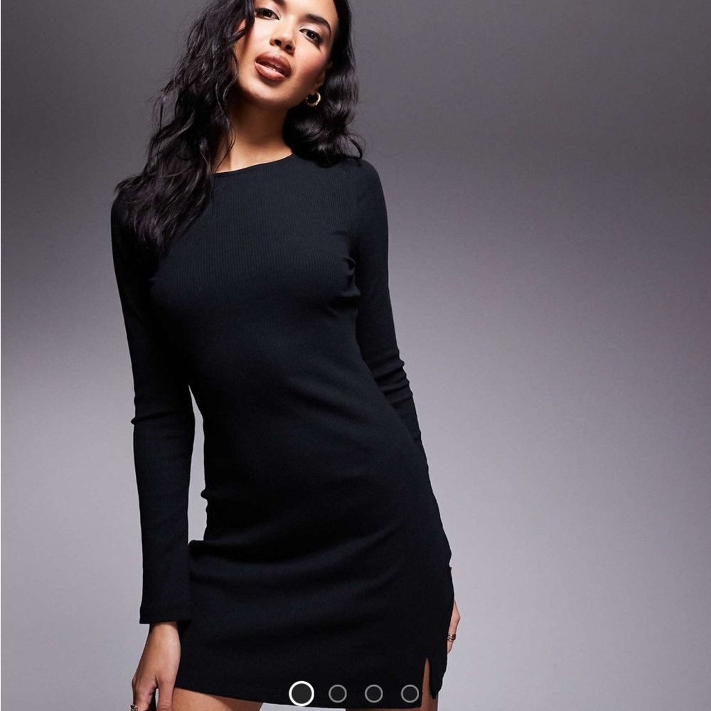 ASOS Black Long Sleeve Midi Dress